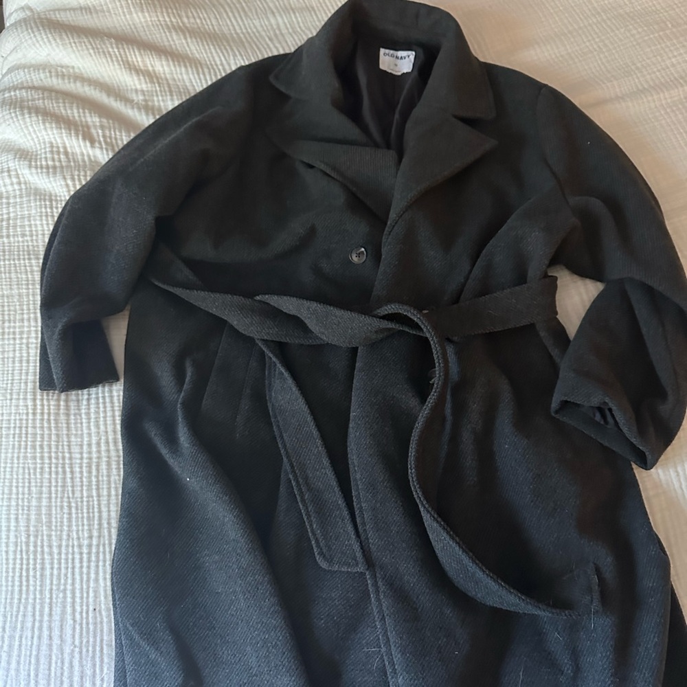 Old Navy Oversized Belted Coat in Heather Gray- 3X - Picture 4 of 9
